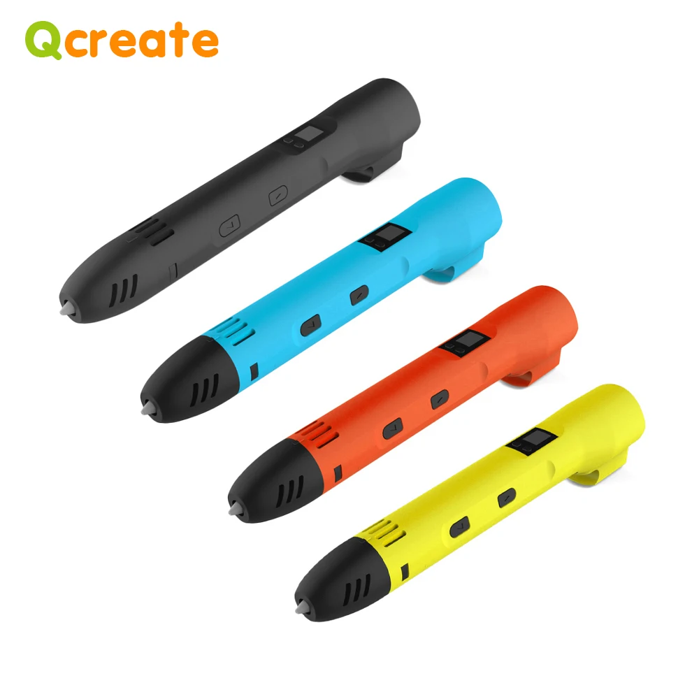 

QCREATE 3D Pen QW01-012C Compatible With 1.75mm PLA PCL Materials LCD Screen Adjustable Heating Temperature 8-Speed Regulation