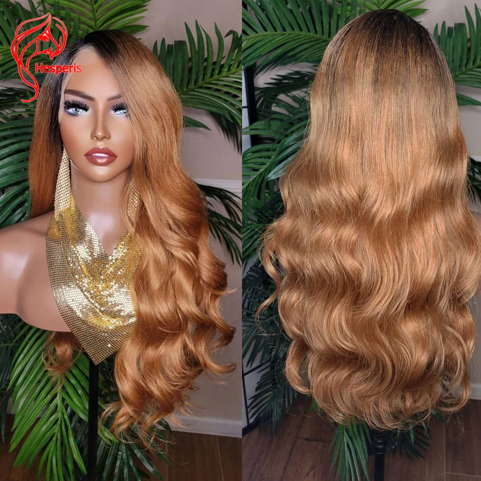 Hesperis WIG Auburn Strawberry Blonde Hair Loose Wave 5.5x4.5 Pu Silk Base Lace Clsoure Ombre Human Hair Wigs Brazilian Remy