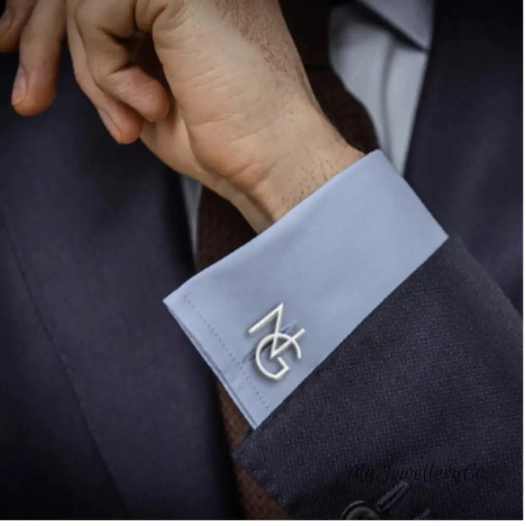 Luxury Stainless Steel Custom Name Initials Cufflinks for Mens Wedding Sleeve Button Pin Groomsmen Gifts Jewelry for Men