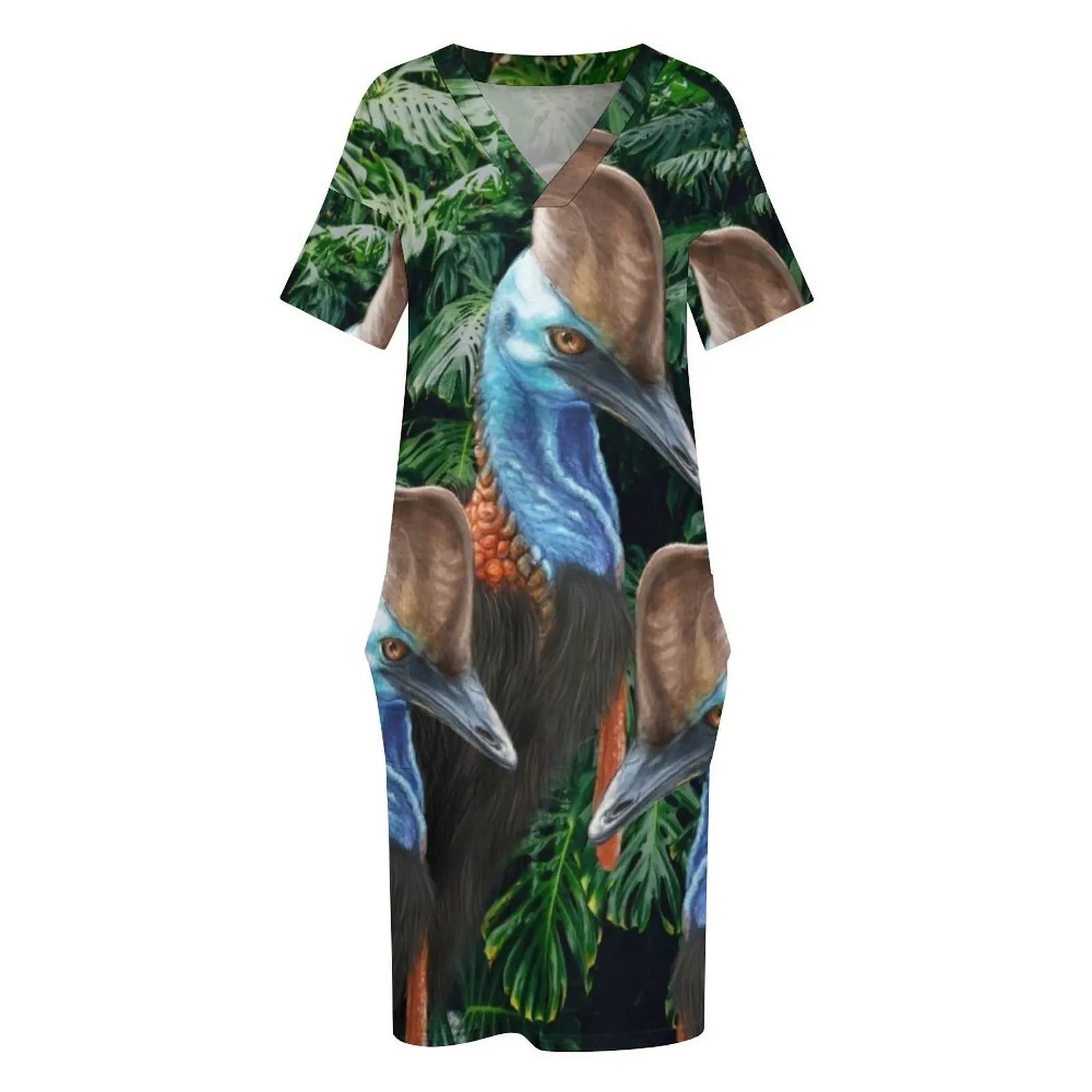 Платье Jungle Cassowary - by Nadya neklioudoba свободное платье с карманами коктейльное летнее