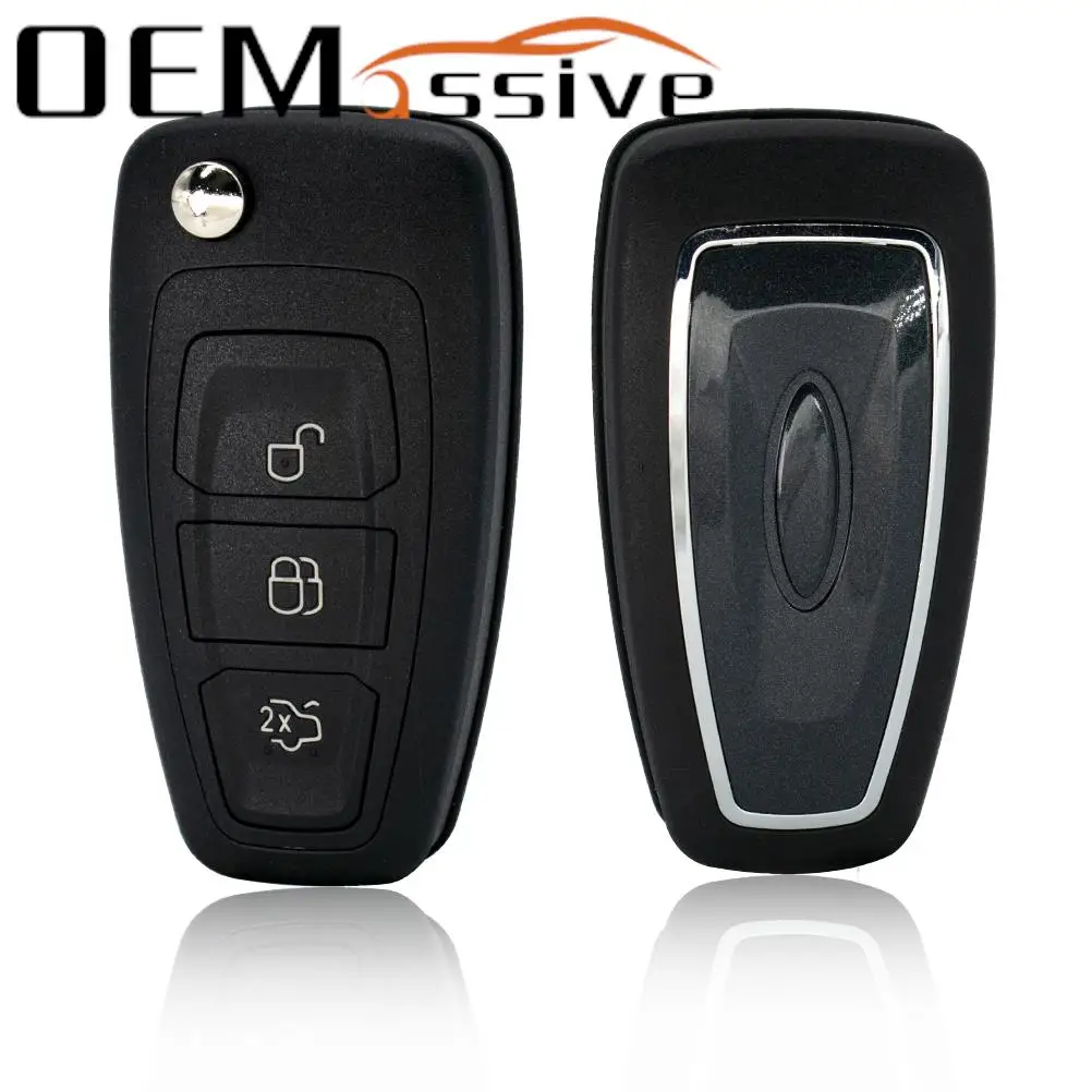 

3 Button Car Key Replacement Remote Flip Cover Case Shell For Ford Focus Mondeo Grand C-Max S-Max Galaxy Transit Custom Connect