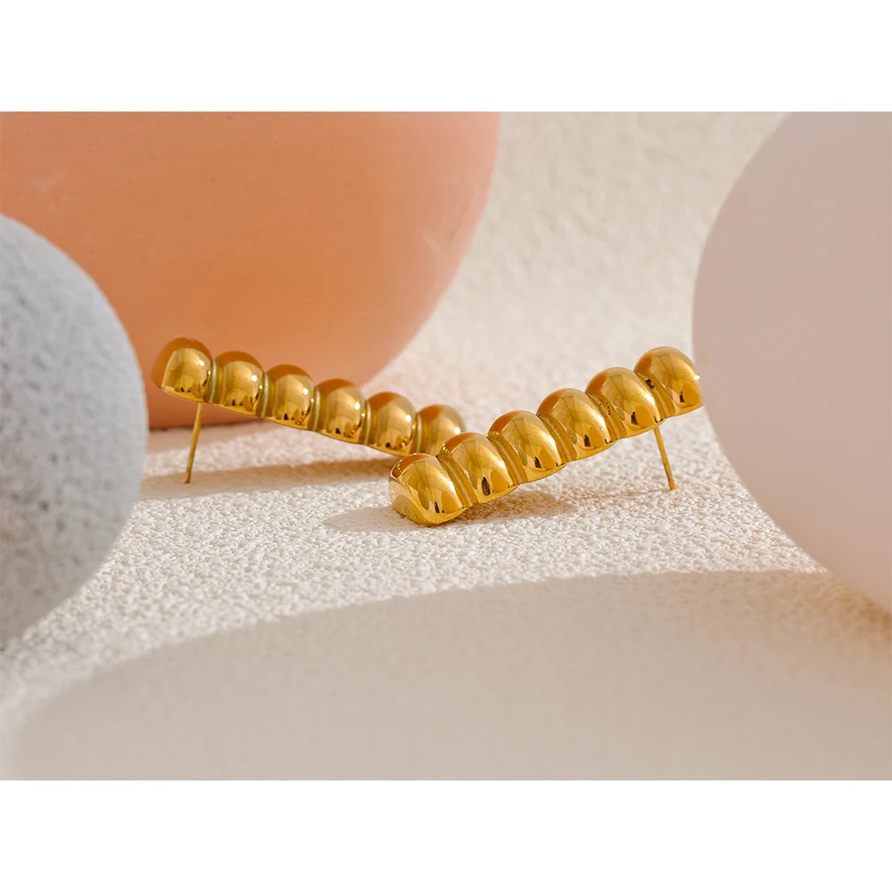 Серьги-гвоздики из нержавеющей стали с геометрическим рисунком