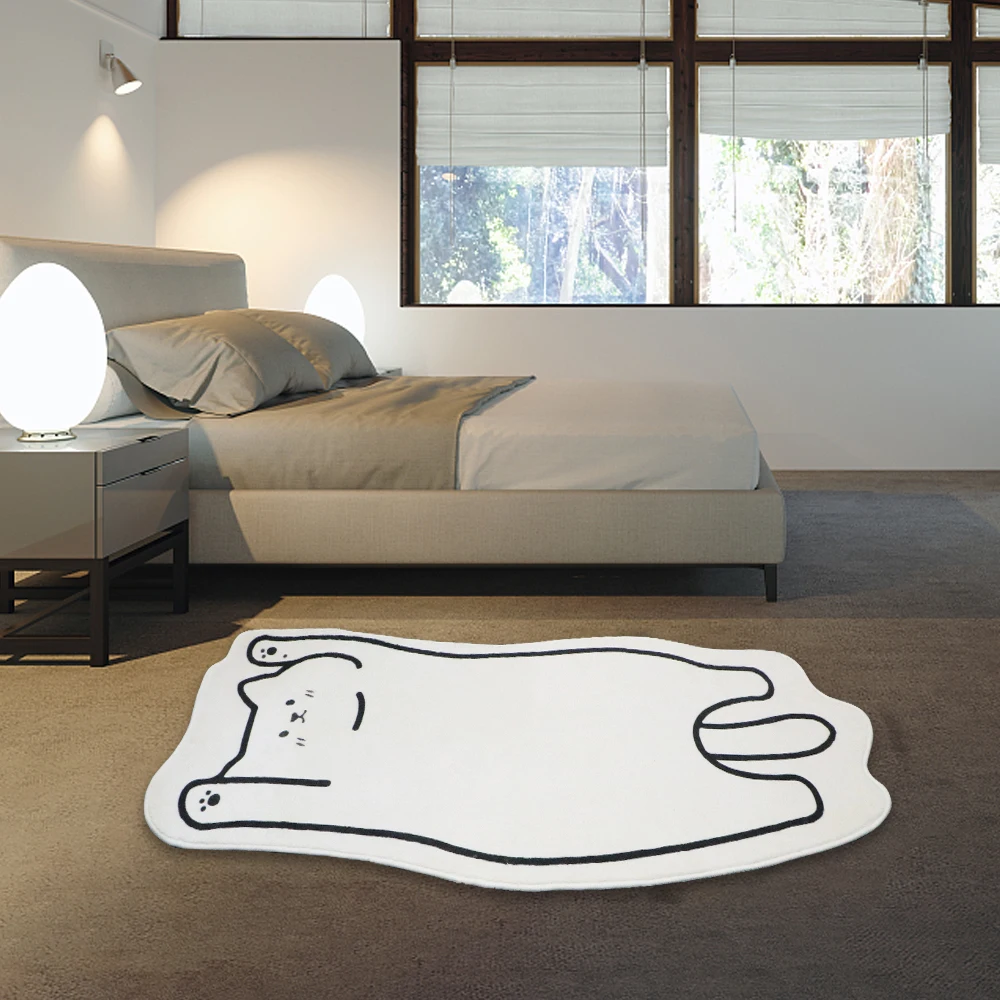 

Table Mat Decor Cartoon Rug Non-slip Cute Cat Carpet for Bedroom Living Room Bedside Area Soft Floor Mat Bay Window Carpet