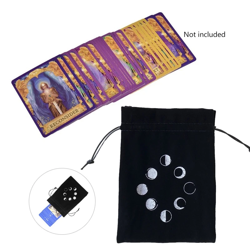 

Pendulum Divination Tablecloth Card Pad Runes Altar Table Cloth Board Game Drawstring Flannel Bag Tarots Storage Pouch
