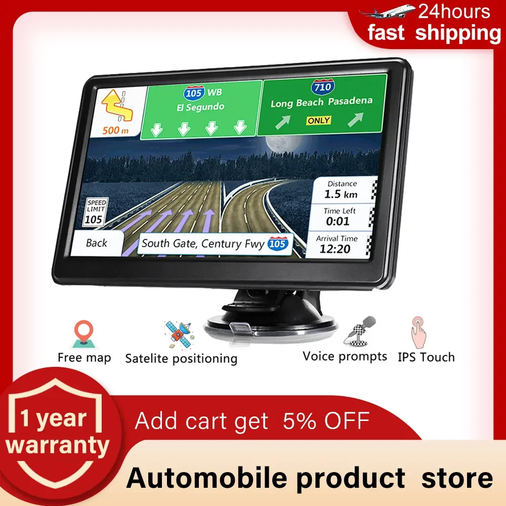 

NEW2023 7 Inch Car Navigator GPS Vehicle 8GB Screen Car GPS Navigation Voice Prompts Truck Navigation Russia Europe America Fre
