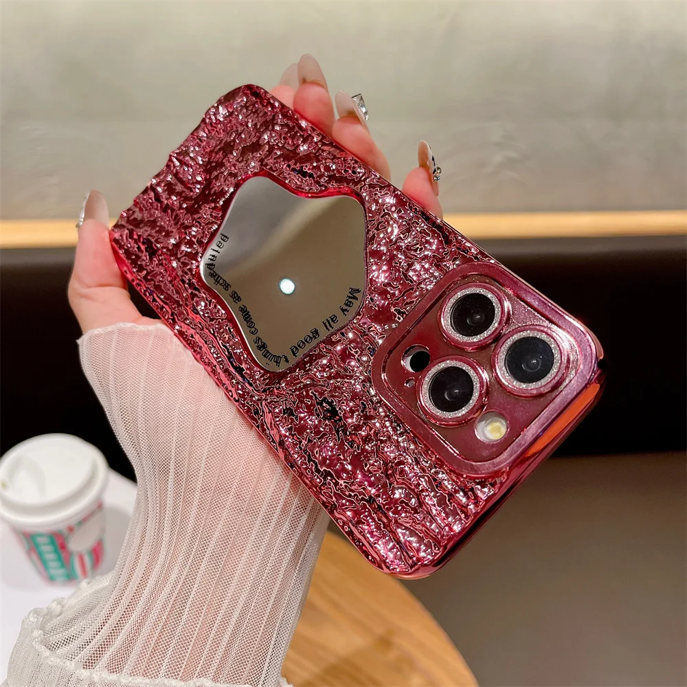 Стильный чехол из оловянной фольги со складками английский зеркальный для