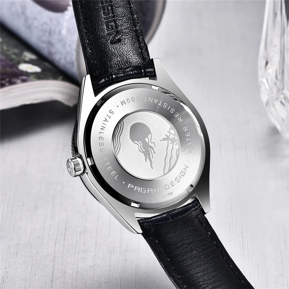 Pagani Design Luxury Men's Quartz Watch Top Brand 40MM Sapphire VH65 200m Waterproof Diving Leather Man Chronograph Reloj Hombre enlarge