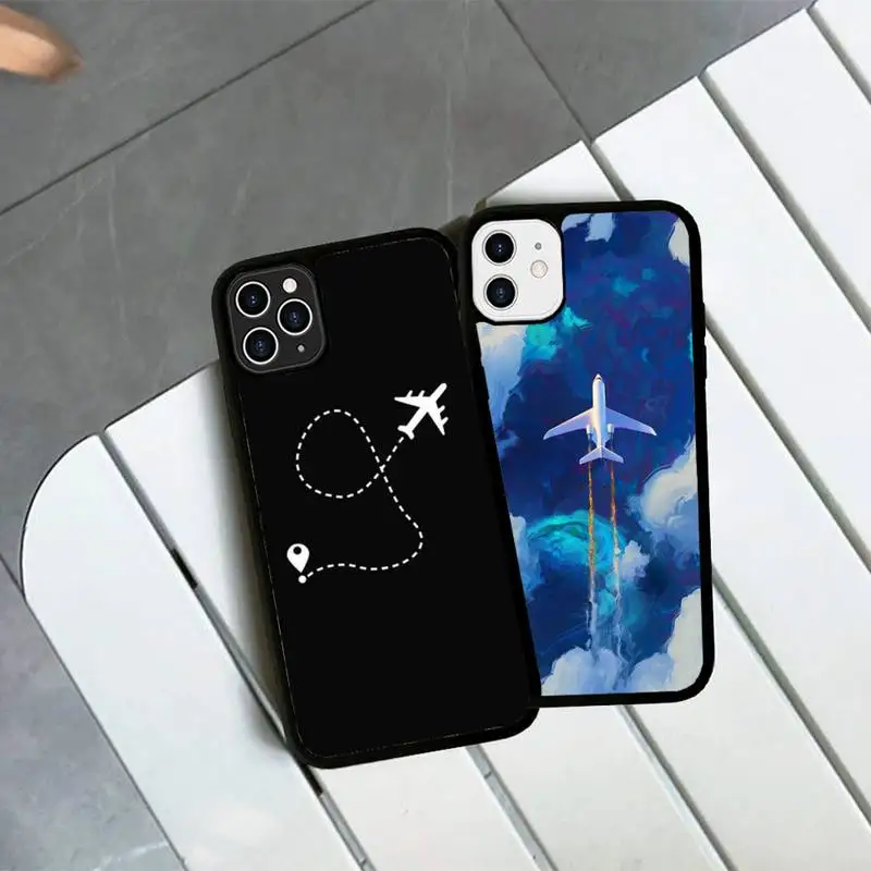 

Aircraft Helicopter Airplane fly Phone Case Silicone PC+TPU Case for iPhone 11 12 13 Pro Max 8 7 6 Plus X SE XR Hard Fundas