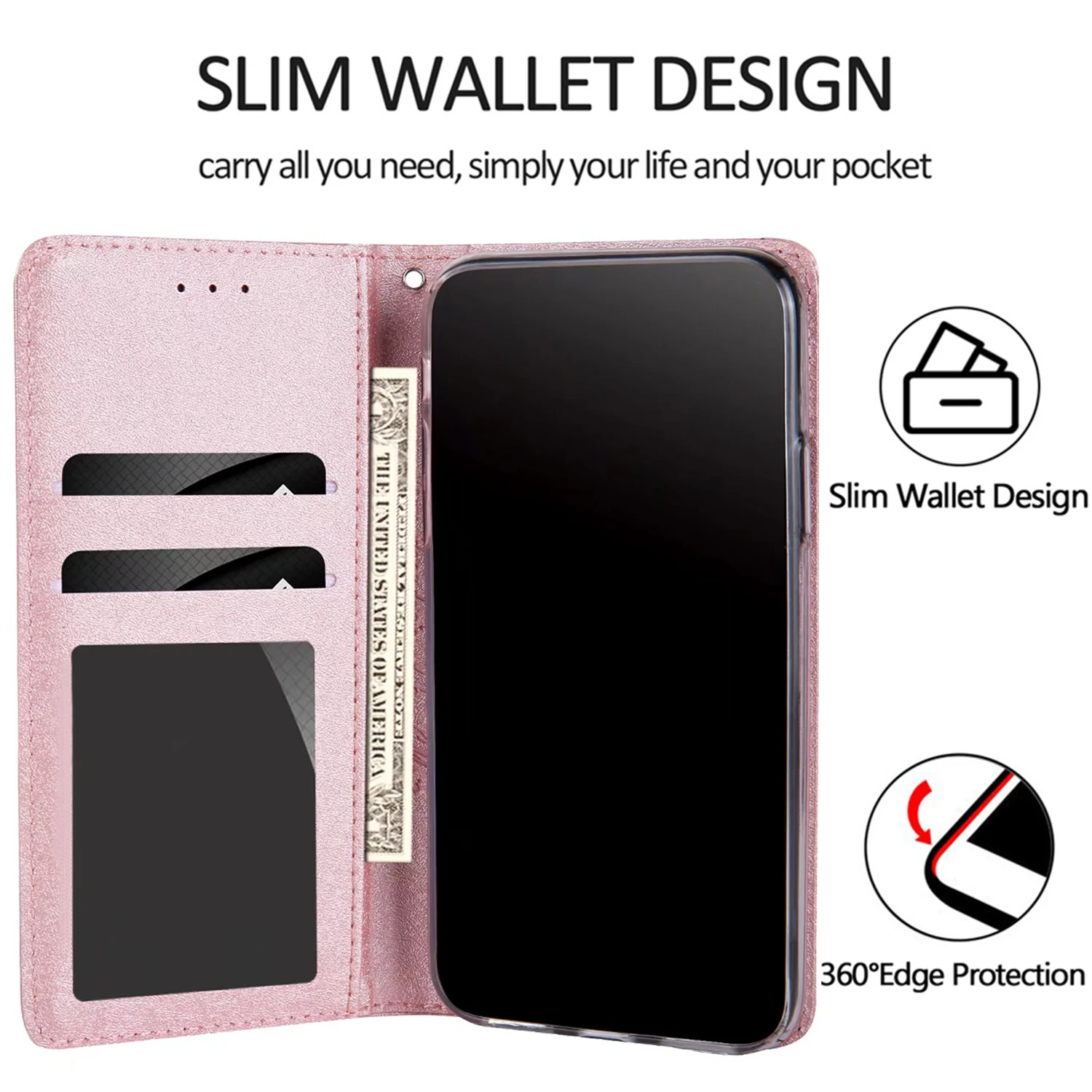 Leather Case For iPhone 14 13 12 Mini 11 Pro XS Max XR X Flip Wallet 7 8 Plus SE 2020 2022 Magnetic Silk Pattern Card Slot Cover