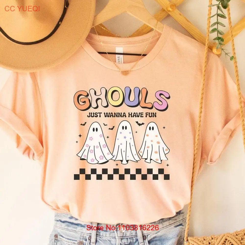 Забавная рубашка в стиле ретро Ghouls Just Wanna Have Fun на Хэллоуин милая GhosT T Night Out Goul Gang