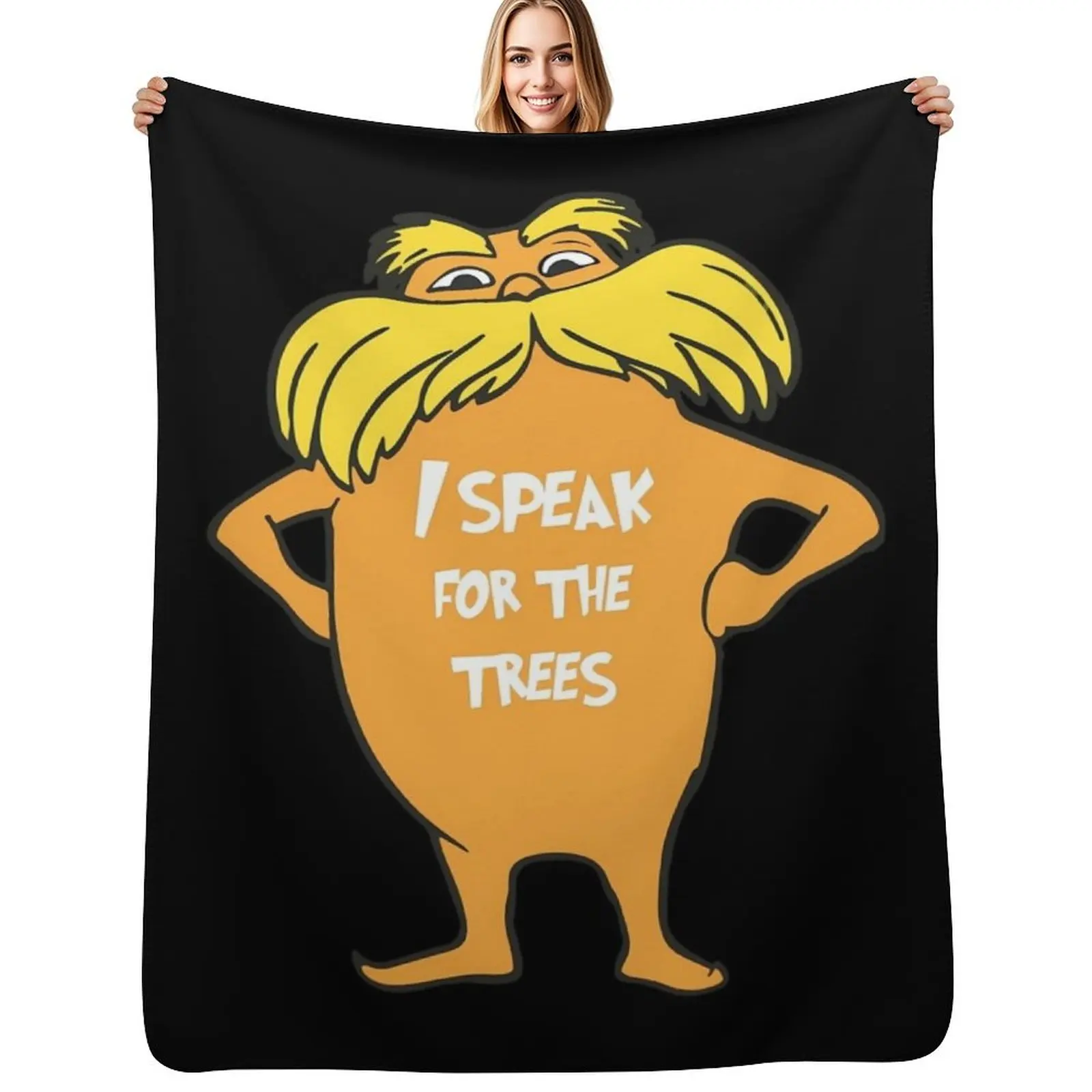 Фото Плед Lorax I speak for the trees so cute, мягкий плед для пикника, пляжа, кемпинга №1
