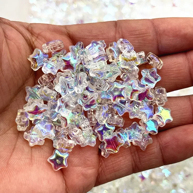 

8mm AB Color Five-pointed Star Beads Czech Glass Loose Spacer Beads for Jewelry Making DIY Handmade Clothing Accessories