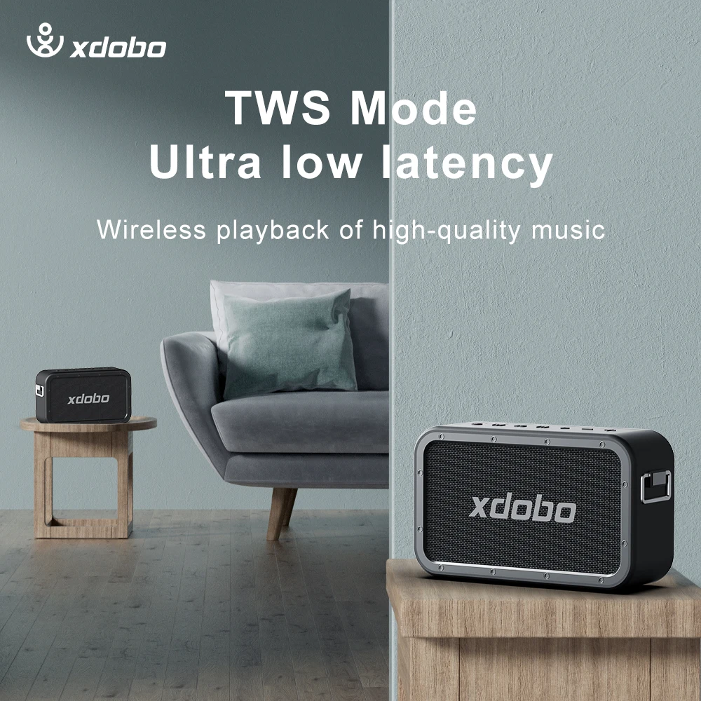 XDOBO 1983 Max Портативная колонка с Bluetooth 5.3, встроенным аккумулятором на 10000 мАч, водонепроницаемость IPX5, встроенный микрофон для компьютера и мобильного телефона. (art.: 3920dcff9105d) - 3920dcff9105d