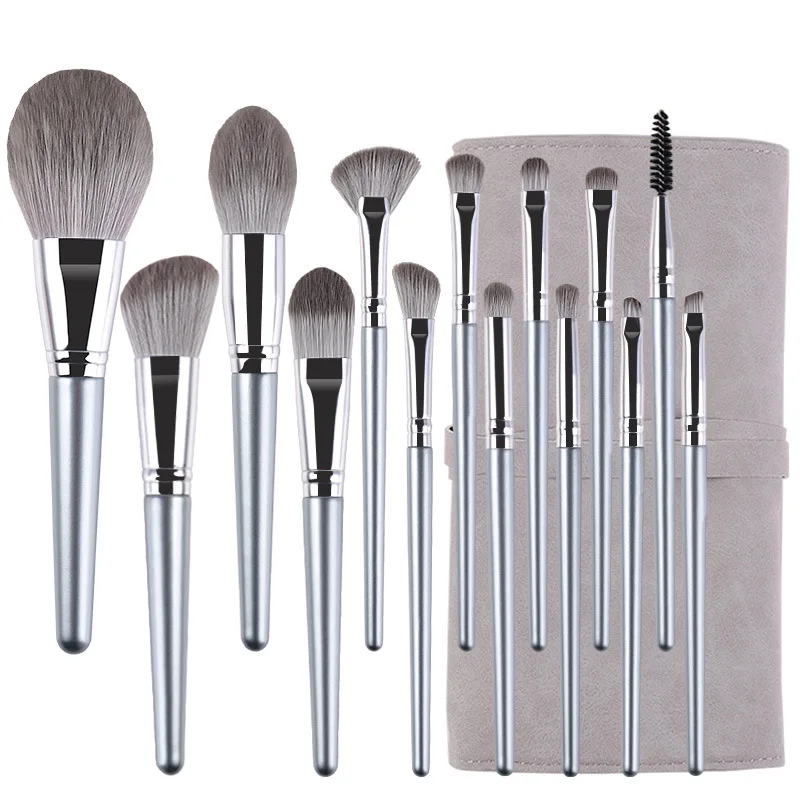 New 14pcs Wooden Handle Makeup Brush Set Beauty Tools Makeup Brushes Professional Makeup Kit Makeup Set Box  Eyeliner Tool