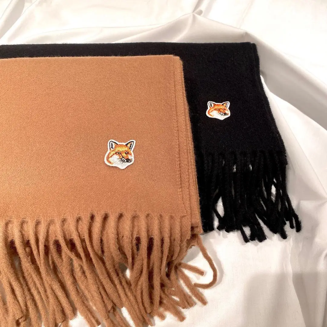 100% шерстяной женский/мужской шарф 2021 зимний оригинальный длинный с вышивкой |