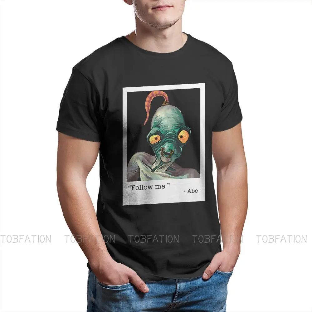 

Double-sided Printing OddWorld Game TShirt for Men Abe Follow Me Humor Leisure Sweatshirts T Shirt High Quality Trendy Fluffy