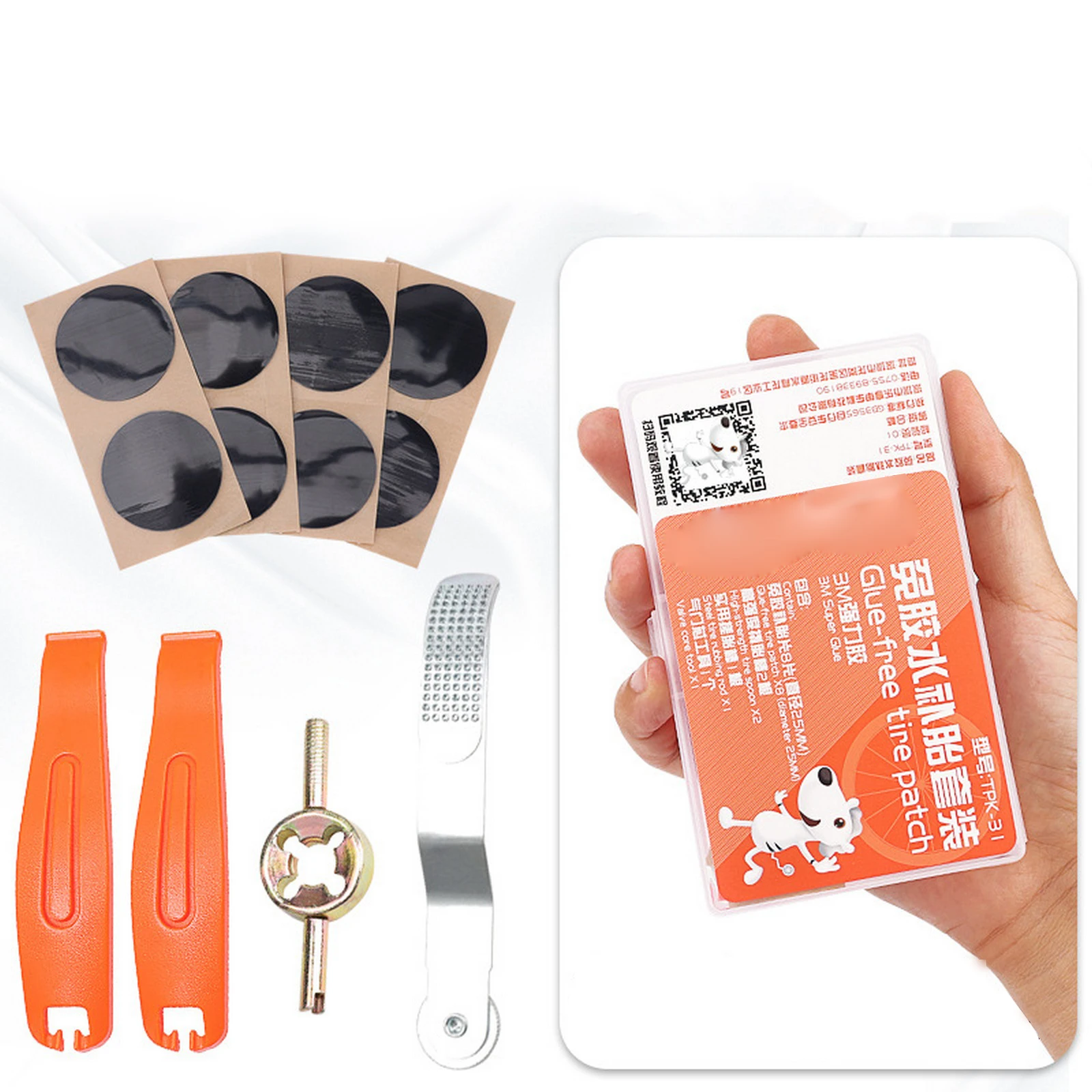 

Bike Tire Repair Kit Tool Set Inner Tube Patching Tyre Filler Glue Free Cold Patch Sealant Fix Bicycle Cycling Portable Tirefit