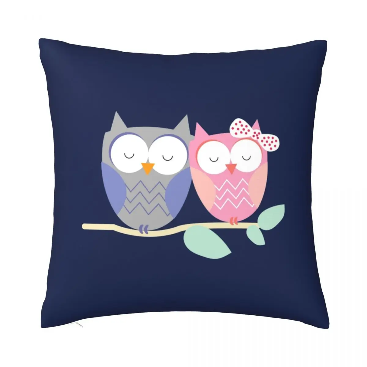 

Owls Love You Couples Pillowcase Printing Polyester Cushion Cover Gift Pillow Case Cover Home Square 40X40cm