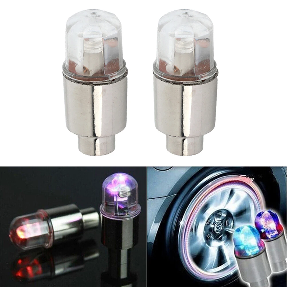 

2PCS Car Wheel Tire Tyre Air Valve Stem LED Light Covers Auto Accessories Multi-color Ambient Lighting
