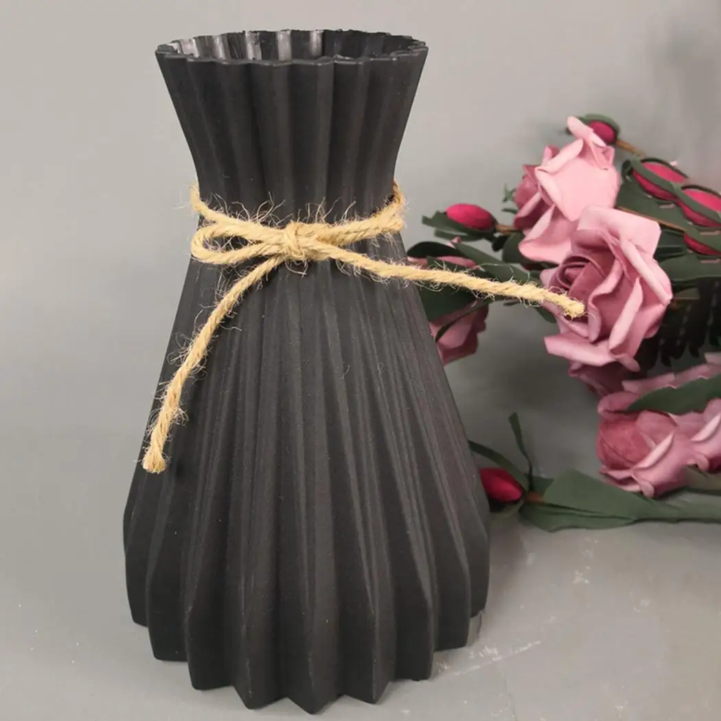 

White Rattan-Like Plastic vase Rattan plastic vase Without Flower Without flower Desk Decoration Fashion Flowers