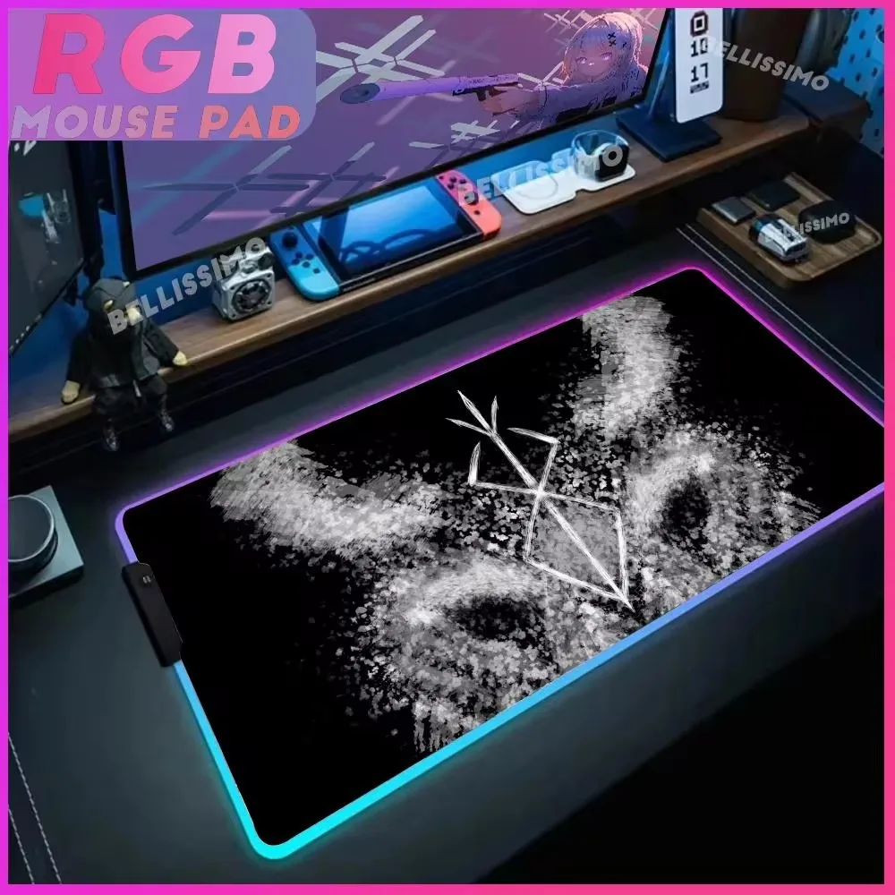 Популярный игровой коврик для мыши B_berserk RGB большой офисный клавиатуры размер