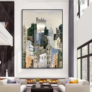 Modern Architectural Decoration Hand-painted Oil Painting Wall Art For Bedroom Wall Decor Abstract Artworks Home Decor