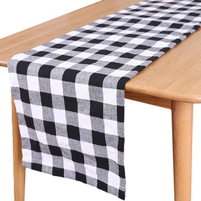 

Рождественская скатерть 15x71 дюймов, клетчатая скатерть в стиле буйвола, Рождественская скатерть в клетку, Праздничный Рождественский Декор...