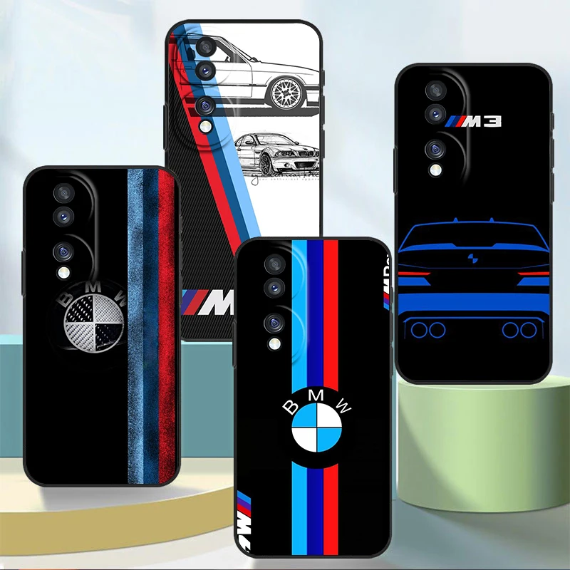 

Red Blue Bmw Car For Honor 80 70 60 50 30 20 20 10 9 9X 9A 9C X8 8A Pro Plus Lite 4G 5G Silicone Black Phone Case Coque Capa