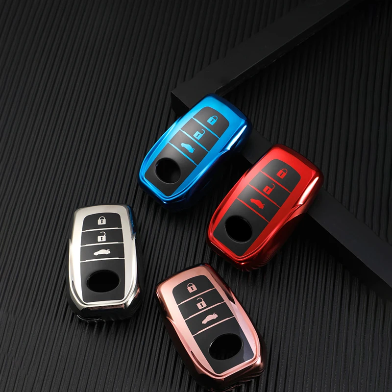 

TPU Car Remote Key Case Cover Fob For Toyota Hilux Fortuner Land Cruiser Camry Coralla Crown RAV4 Highland Keychain Accessories