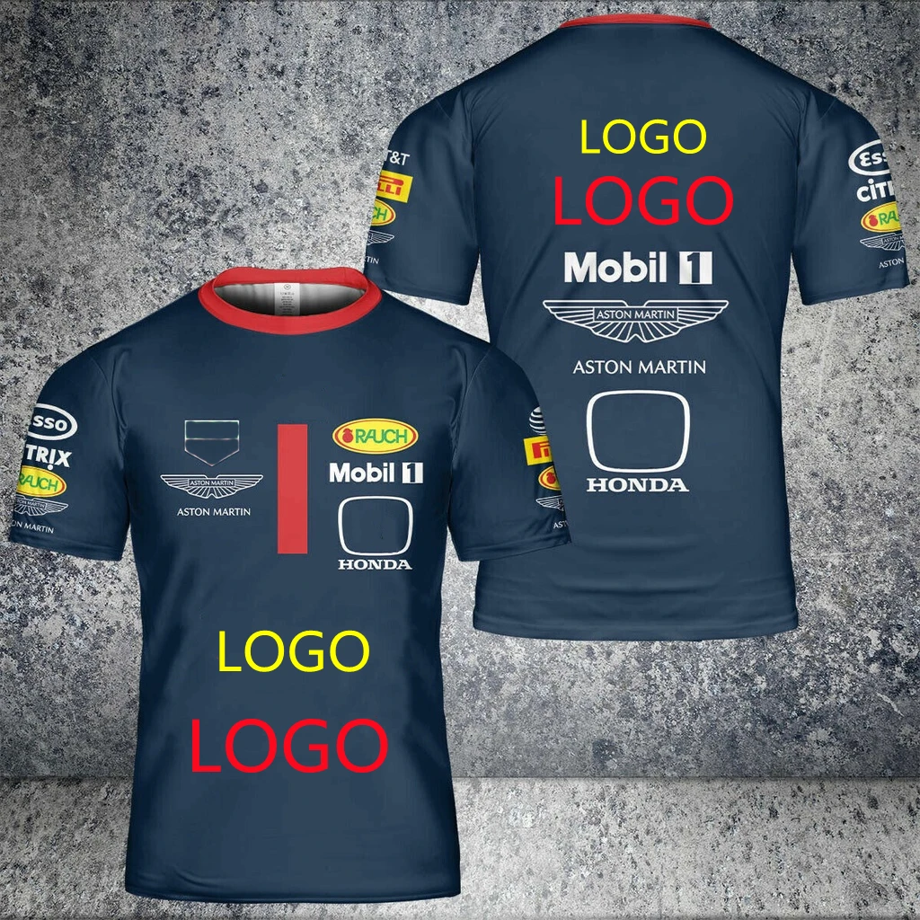 

Fanmade Men's 2022 Honda Racing Red Colour Cow Mobil 1 Navy 3D Print T-shirt Formula One Racing Top Uniform T-shirt Oversize 100