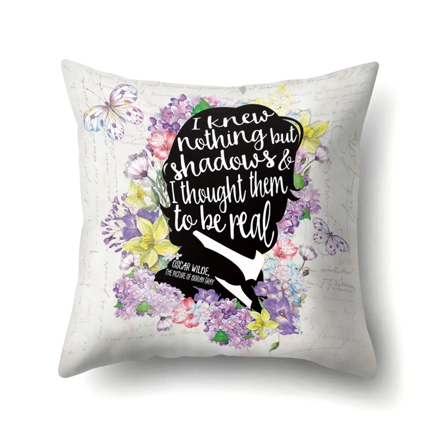 

Character art letter pillow cover single-sided office cushion cover living room pillow cover waist pillowcase