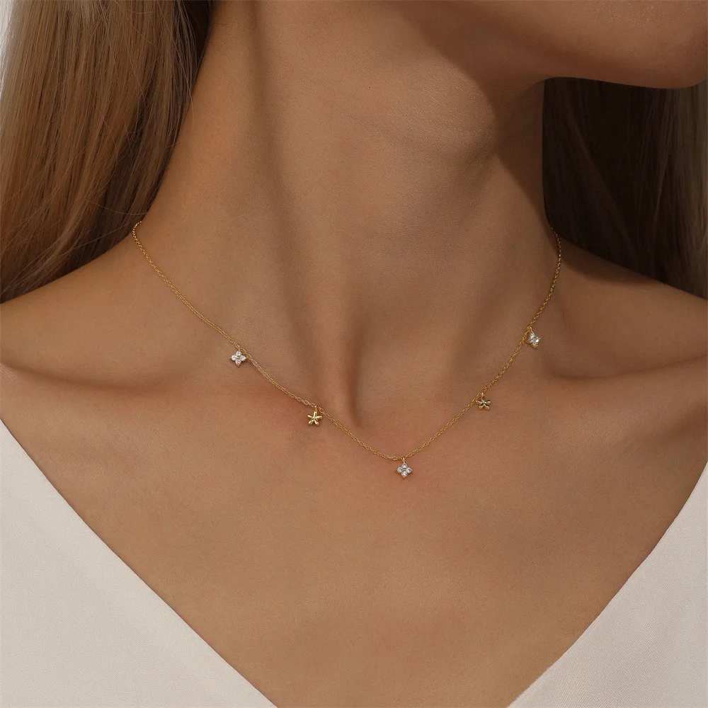 Женское ожерелье из серебра 925 пробы с фианитами