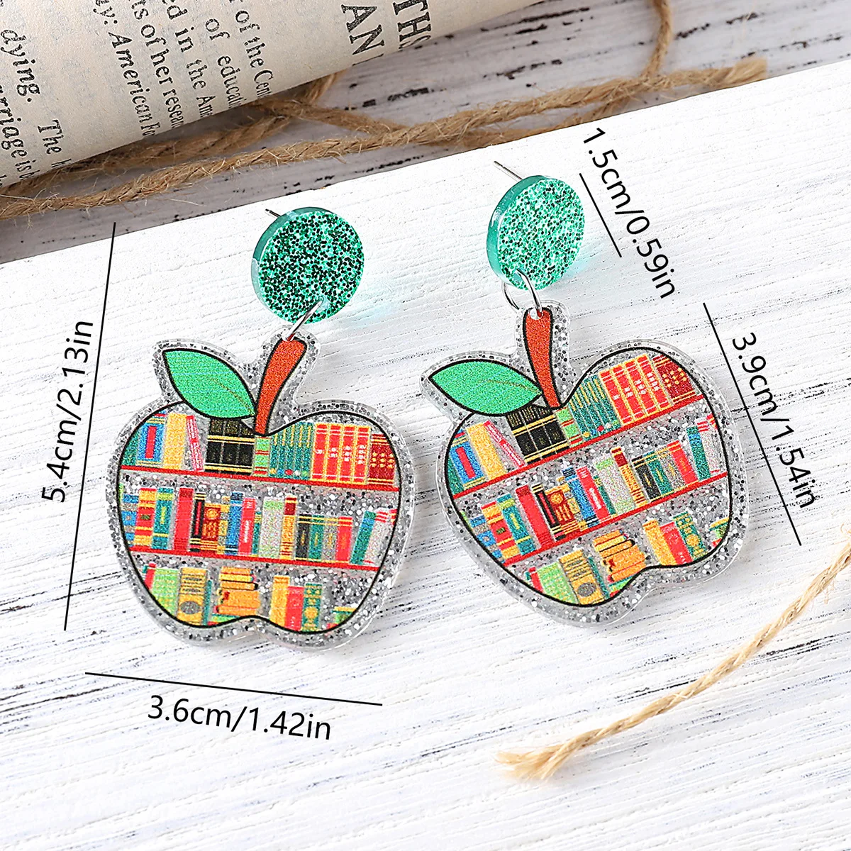 Подарок на день учителя 2025 ювелирные изделия карандаш в виде яблока книга