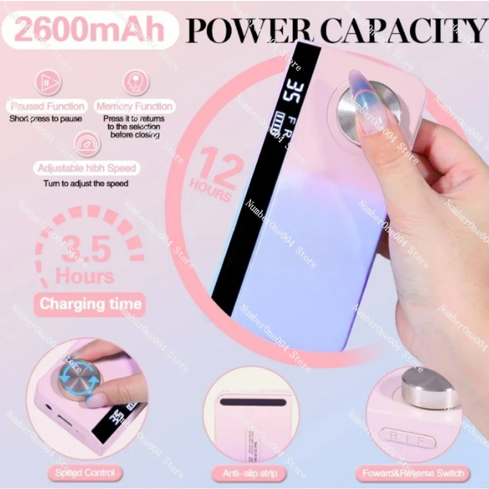 Профессиональная электрическая дрель для ногтей 35000 об/мин маникюрная машина с