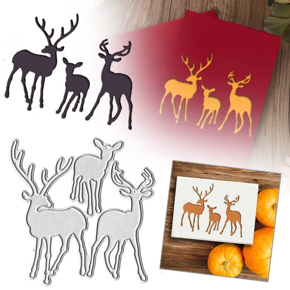 

Christmas Elk Deer Knife Mold DIY Greeting Card Punch Metal Template Embossing Stencil Scrapbooking Handicrafts Dies Cuttin X7N5
