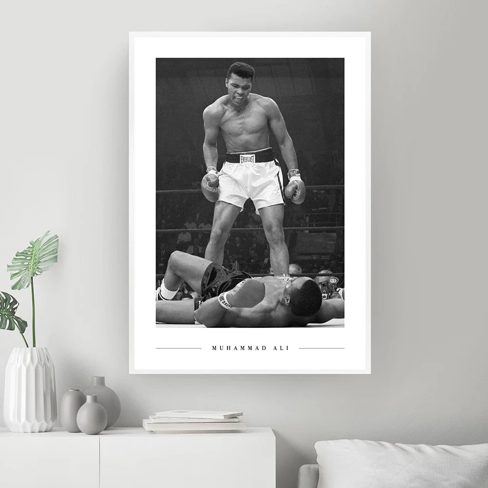 

Muhammad Ali Boxing Legend Sport Player Poster Canvas Painting Black White Wall Art Pictures Posters and Prints Home Decoration