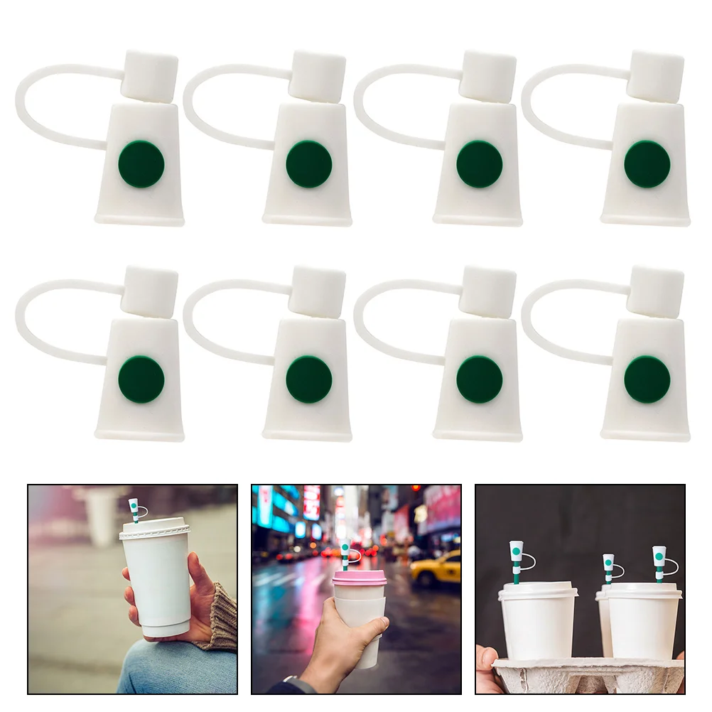 

Straw Tips Silicone Caps Cover Reusable Drinking Covers Anti Lids Tip Protector Silencers Metal Lid Party Cap Cute Toppers