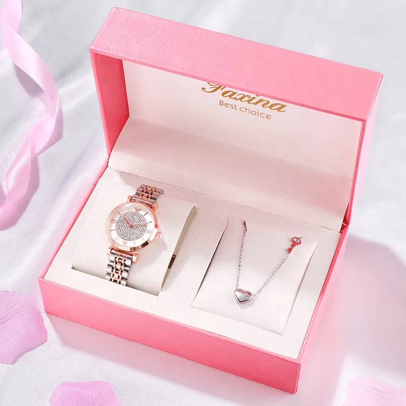 

Korean Style Women's Starry Steel Belt Quartz Full Diamond Fashion Watch Suitable for Holiday Gifts