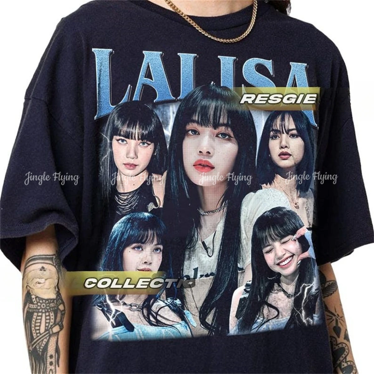 Ограниченная серия Lalisa Футболка с рисунком Унисекс Винтаж Бутлег Подарок Ретро