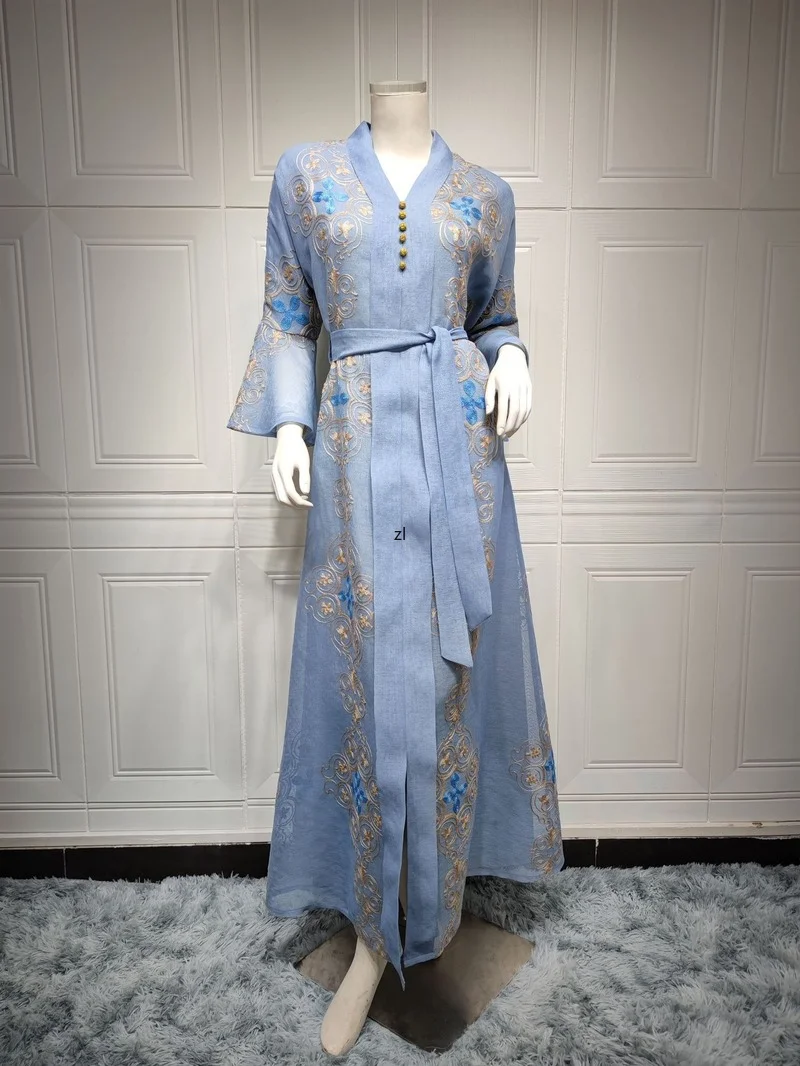 Ramadan Caftan Marocain Evening  Women Plus Size Turkey Islam Clothes Eid Kaftan Abaya Dubai Arabic Muslim Party Long Dress