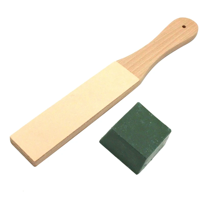 

Точилка для ножей с деревянной ручкой, инструменты для заточки кожи, зеркальная Полировочная доска и Полировочная паста для кожи