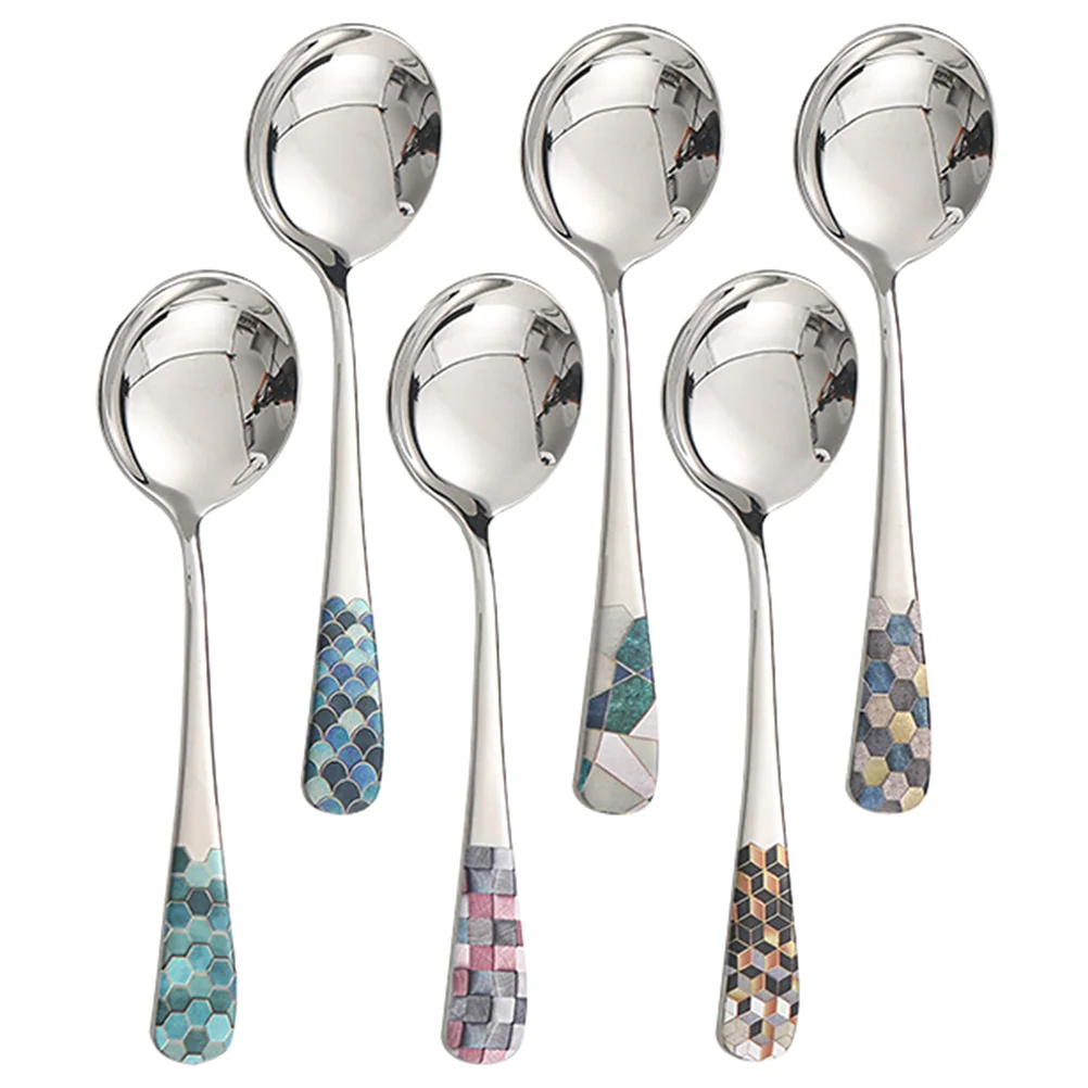 

Spoon Spoons Stainless Stirring Metal Mixing Coffee Steel Soup Ice Dessert Tea Cream Decorative Reusable Condimentdinner