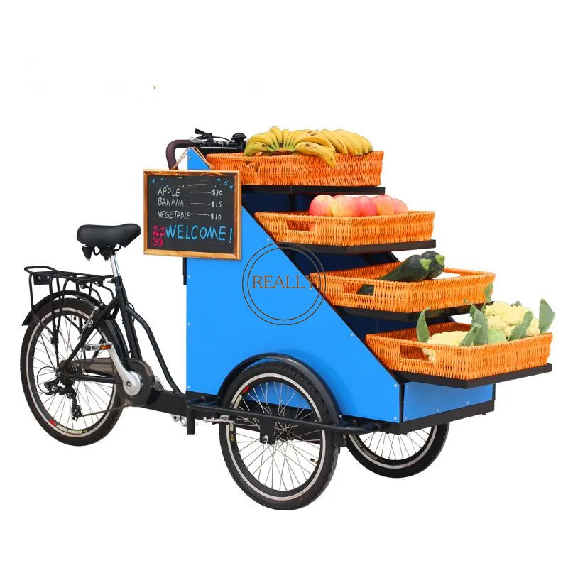 

OEM Europe Standard Fruit Cart Bike Popular Snack Tricycle For Sell Fllower Shows Three Wheels Car Newspaper Exhibition Truck