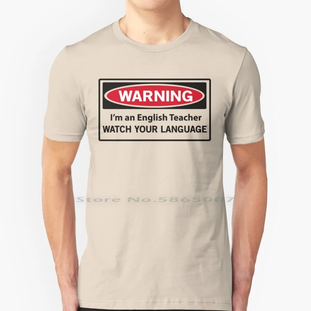 Предупреждение. Я учитель английского языка. Футболка с надписью Watch Your Language 100%