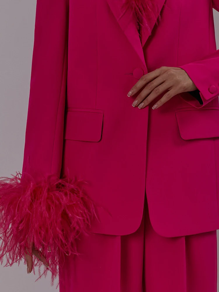 DEAT Элегантный комплект из 2 предметов блейзер с лацканами на одной пуговице и