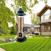 hanging bird feeder 4 ports bird feeders plastic tube bird feeding station bird feeders for outdoors garden backyard