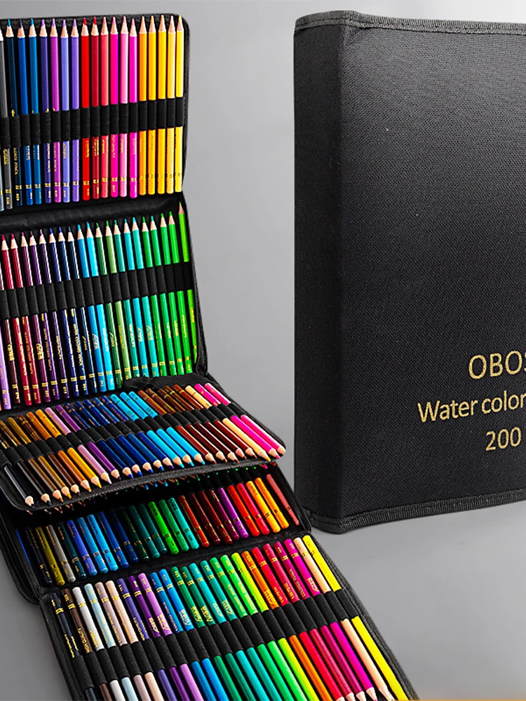 Colored Pencils 200/150/120/72/48 Oil Color pencils Watercolor Pencils Drawing Pencil Set with Cloth Bag For Art Supplies
