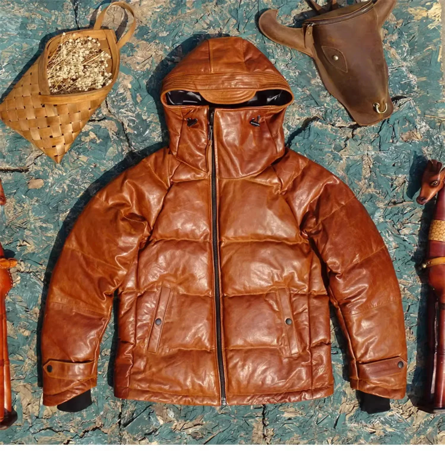 Магазин.модные зимние теплые куртки из воловьей кожи мужское пальто натуральной