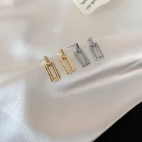 delicate gold metal rectangular shape stud earrings for women simple temperament punk hip hop party jewelry accessories