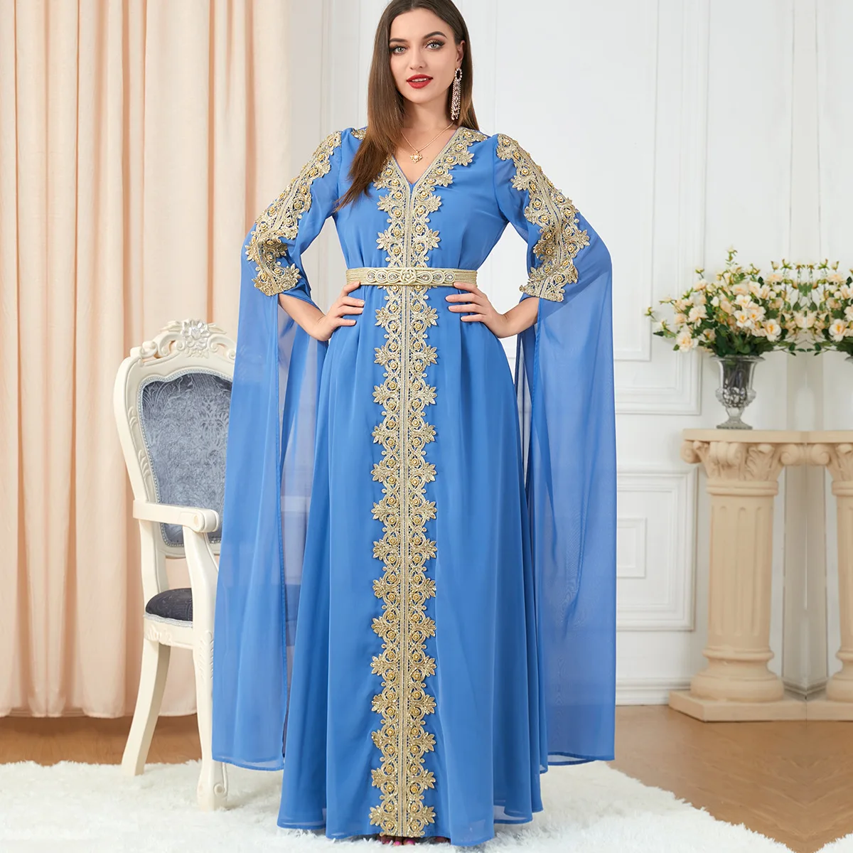 Autumn Morocco Dress Muslim Women Abaya Party Dresses Long Sleeve Abayas Dubai Turkey Islam Kaftan Robe Longue Vestidos Largos